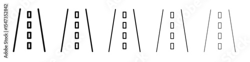 Road icon flat illustration set logo