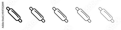 rolling pin icon flat illustration set logo