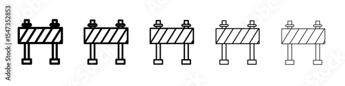 Roadblock icon flat illustration set logo