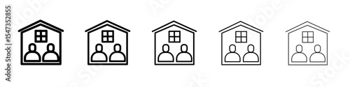 roommates icon flat illustration set logo