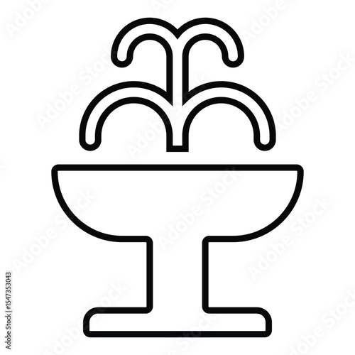 fountain line icon design. fountain thin black outline symbol vector illustration. editable stroke icon on transparent background.