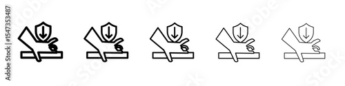 safety hand icon flat illustration set logo