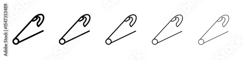 safety pin icon flat illustration set logo