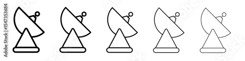 Satellite apparatus icon flat illustration set logo