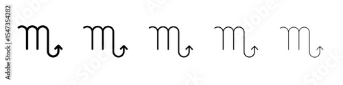 Scorpio zodiac sign icon flat illustration set logo