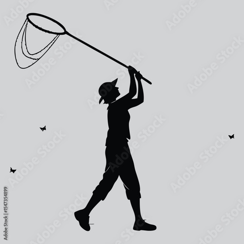 Catching the Moonlight silhouette vector design art and illustration
