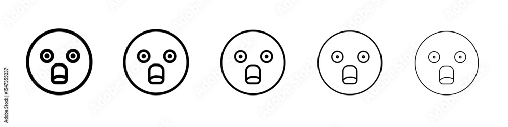 Fototapeta premium Shocked face icon flat illustration set logo