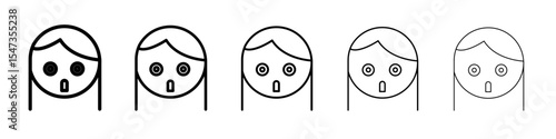 Shocked Girl icon flat illustration set logo