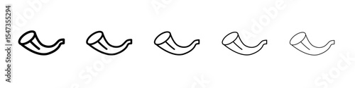 Shofar icon flat illustration set logo