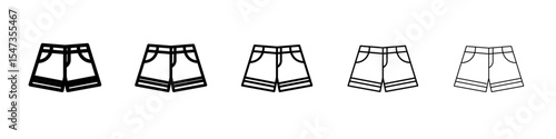 shorts icon flat illustration set logo