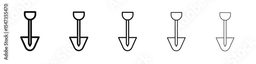Short spade icon flat illustration set logo