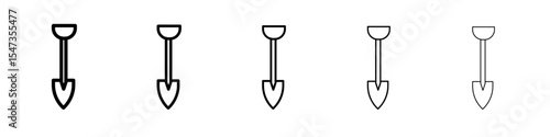 Short spade icon flat illustration set logo