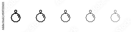 Shower sponge ball icon flat illustration set logo