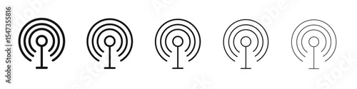 Signals icon flat illustration set logo