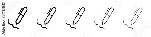Signature icon flat illustration set logo