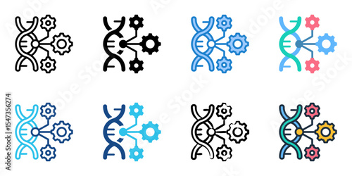 CRISPR Technology icon set multiple style collection 
