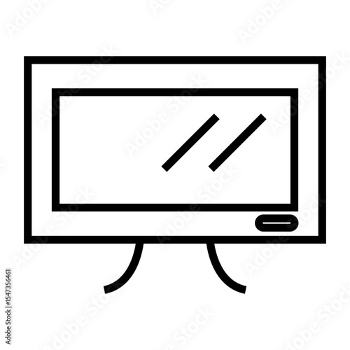 lcd tv screen design icon outline for user and app.