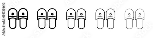 Slippers icon flat illustration set logo