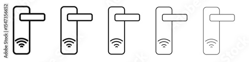 Smart lock icon flat illustration set logo