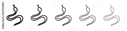 Snake icon flat illustration set logo