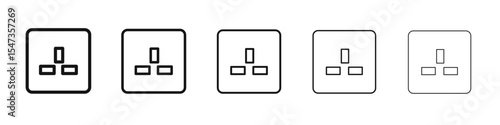 Socket icon flat illustration set logo