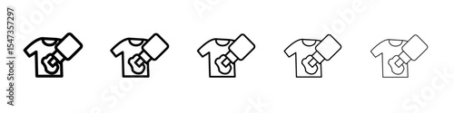 Softener clothes dirt icon flat illustration set logo