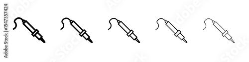 Soldering iron icon flat illustration set logo