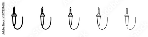 Soldering iron icon flat illustration set logo