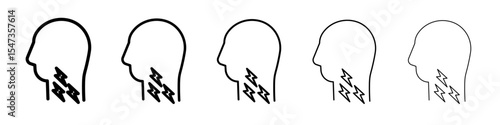 Sore throat icon flat illustration set logo