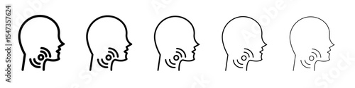 Sore throat icon flat illustration set logo