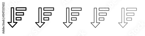 Sort icon flat illustration set logo
