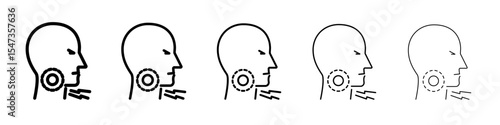 Sore throat icon flat illustration set logo