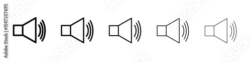 Speaker icon flat illustration set logo