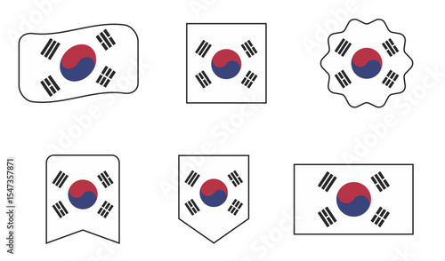  Flag of South n modern abstract shapes, waving, badge, design template. vector