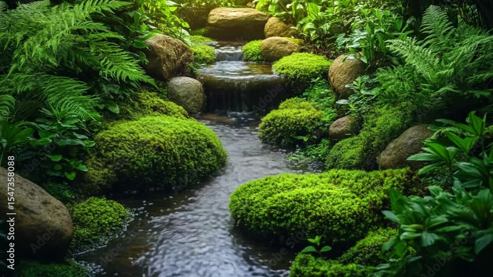 Serene Mossy Creek: A Tranquil Garden Oasis Serene Mossy Creek: A Tranquil Garden Oasis