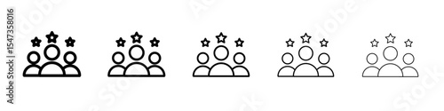 Squad icon flat illustration set logo