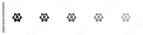 Stakeholders icon flat illustration set logo