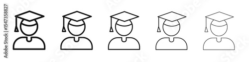 Student icon flat illustration set logo