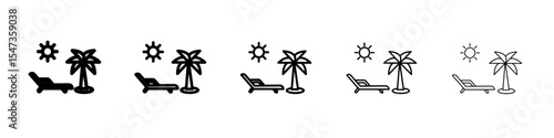 Summer holiday icon flat illustration set logo