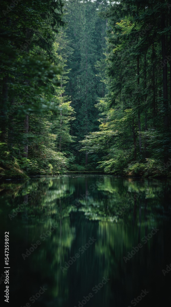 A Peaceful And Secluded Small Forest Lake A Peaceful And Secluded Small Forest Lake