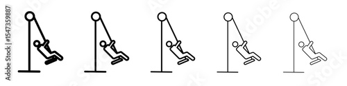 swing icon flat illustration set logo