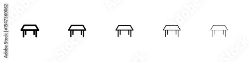 Table icon flat illustration set logo