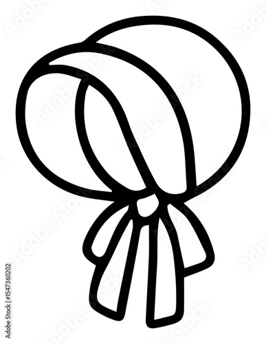 Delicate Bonnet Sketch Timeless Charm Simple Elegance In Line Art