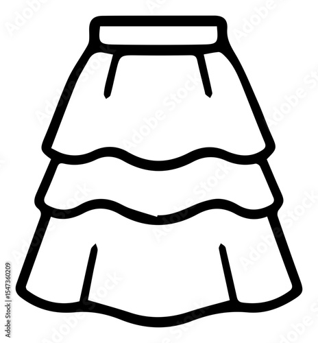 Elegant Tiered Skirt Design Flouncy Layers in a Fashionable Outline