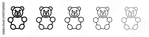 Teddy bear icon flat illustration set logo