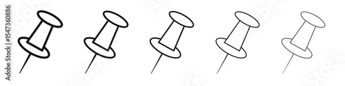 Thumbtack icon flat illustration set logo
