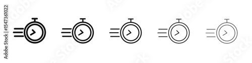 Time fast icon flat illustration set logo