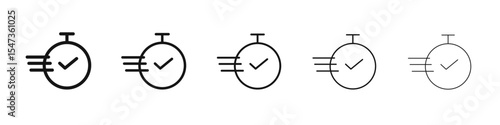 Time fast icon flat illustration set logo