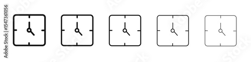 Time icon flat illustration set logo