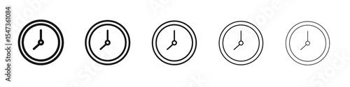 Time icon flat illustration set logo
